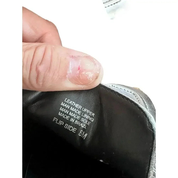 Gianni Binni Silver Gray Flats Flip-side Leather Ankle Shoe Size 8M - Picture 8 of 8